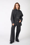 DENVER – Denim set with belted shirt and wide-leg pants