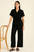 Italian Ladies Short Sleeve Tie Waisted Co-ord Set