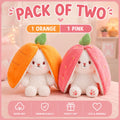 2 Pack Unzip Bunny Plush – Orange & Pink