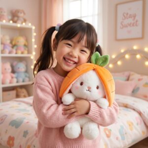 2 Pack Unzip Bunny Plush – Orange & Pink