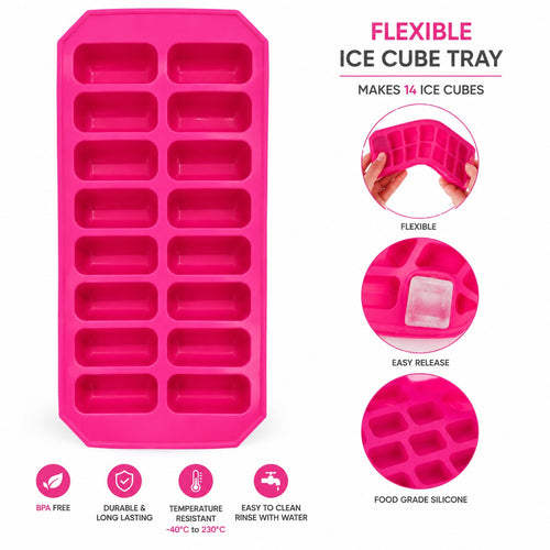 Food Grade Silicone Ice Cube Tray – BPA Free, 15 Compartments, Easy Release