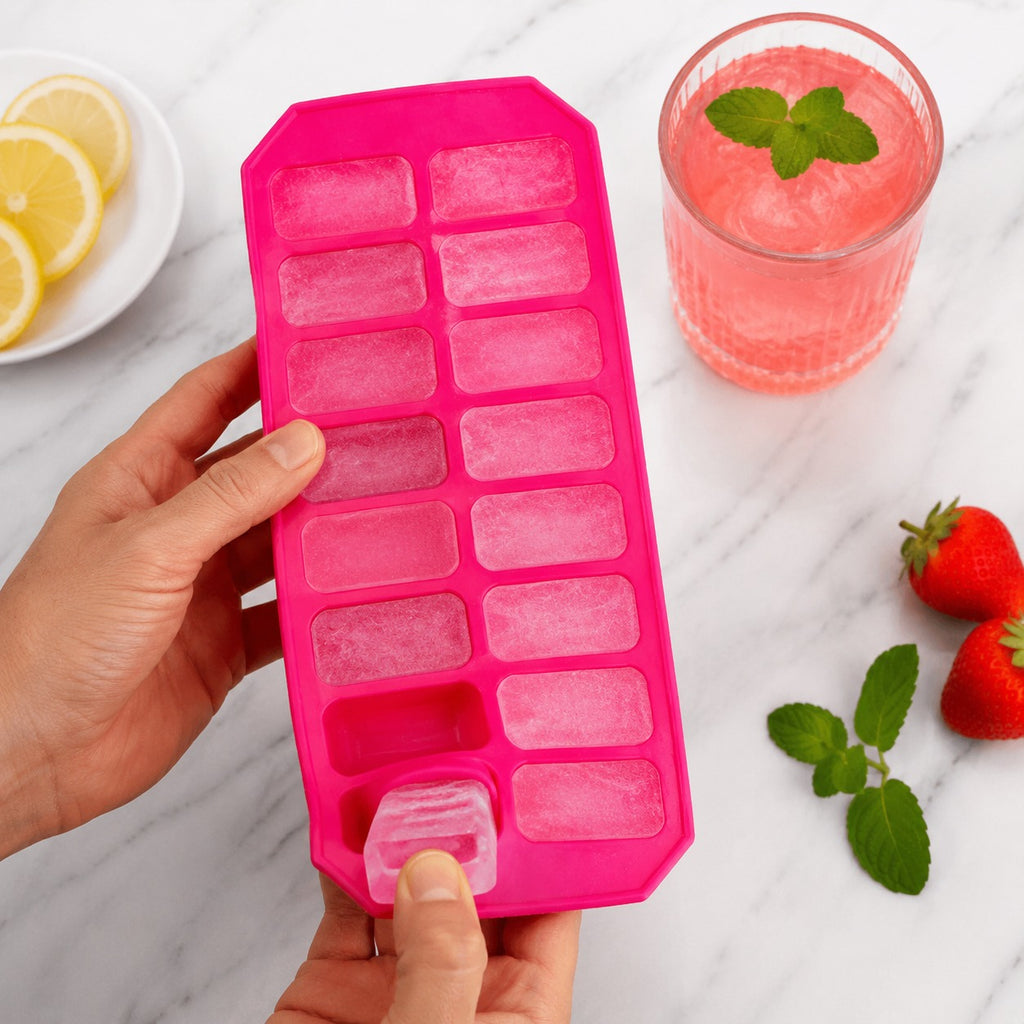 Food Grade Silicone Ice Cube Tray – BPA Free, 15 Compartments, Easy Release
