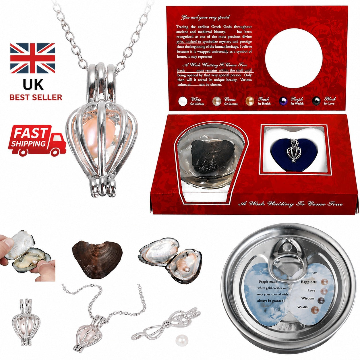 Pack of 2 Wish Necklace Sets – Red & Blue
