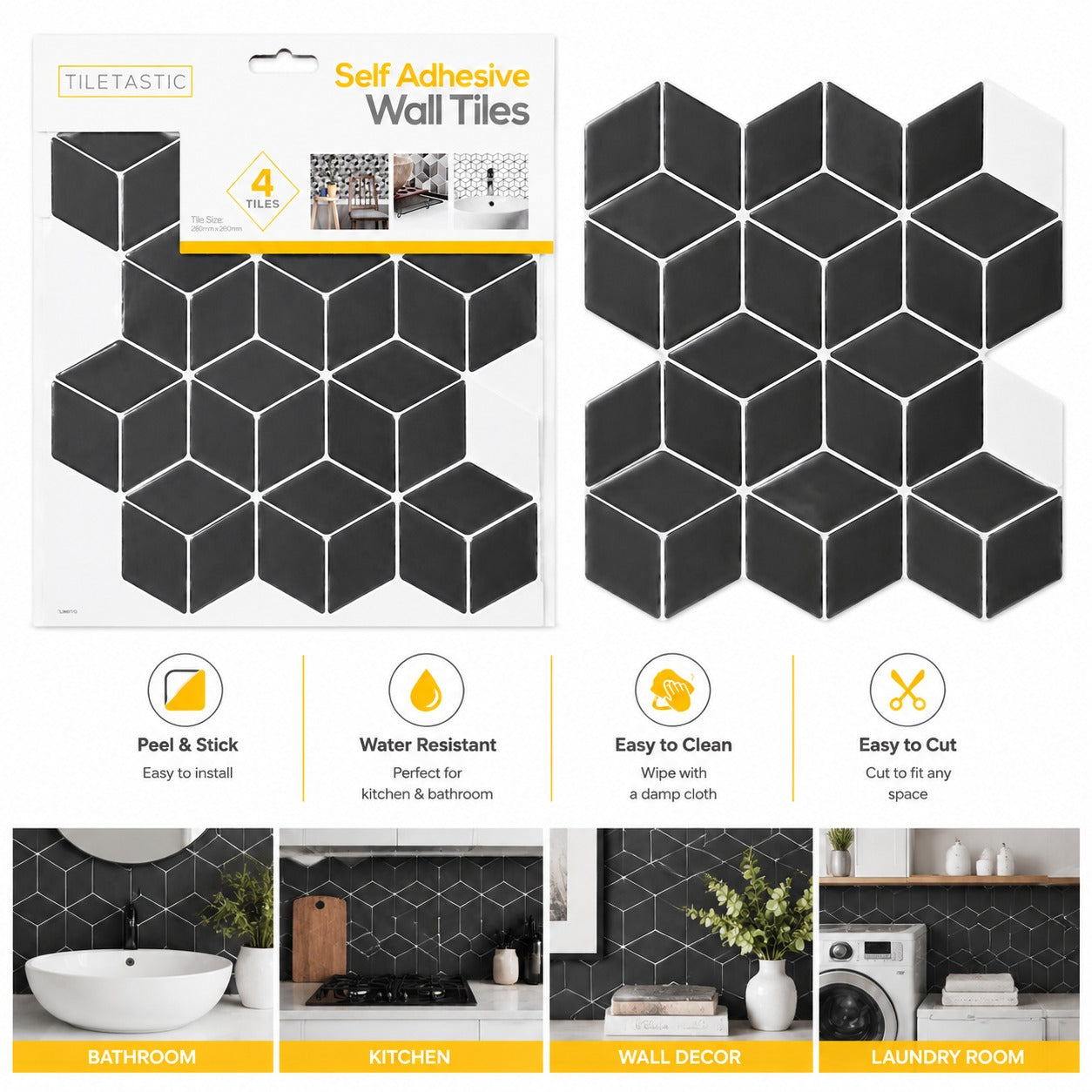 Self Adhesive Wall Tiles – Stylish Peel & Stick Tiles for Easy Installation