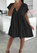 Ladies Italian V Neck Smock Dress