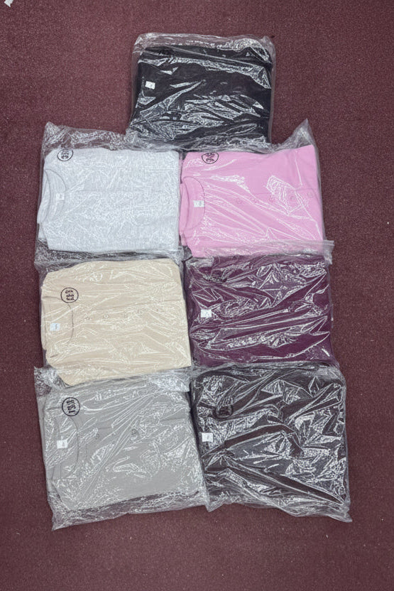 Mae Short Sleeve Rib Button Trouser Suit