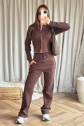 Mae Long Sleeves Ribbed Button Trouser Set