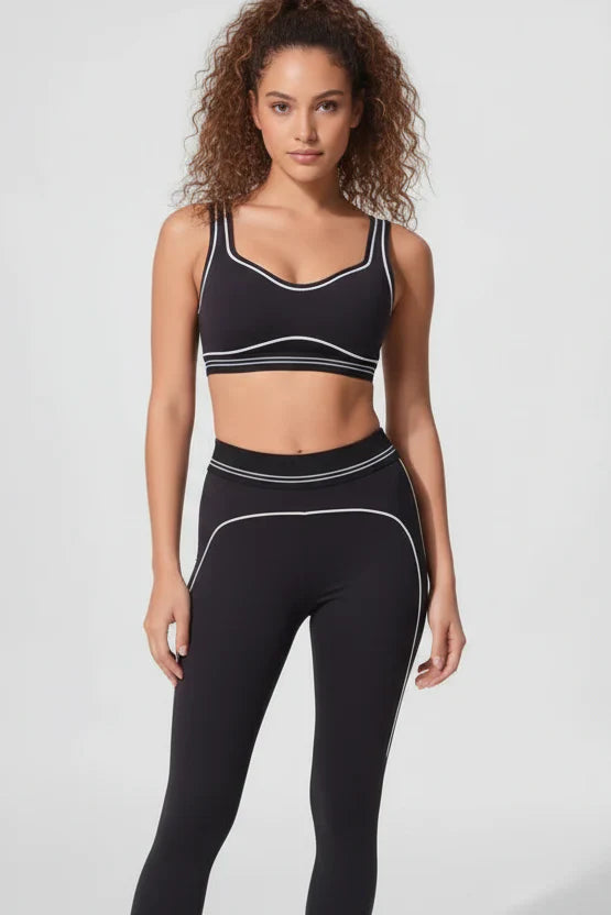 New Piping Striped Padded Gym Set