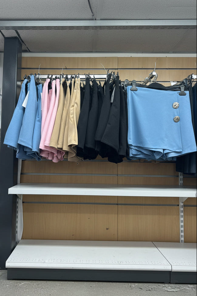 Overlap Skort with Golden Button