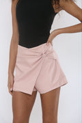 PU Wrap-Over Skort