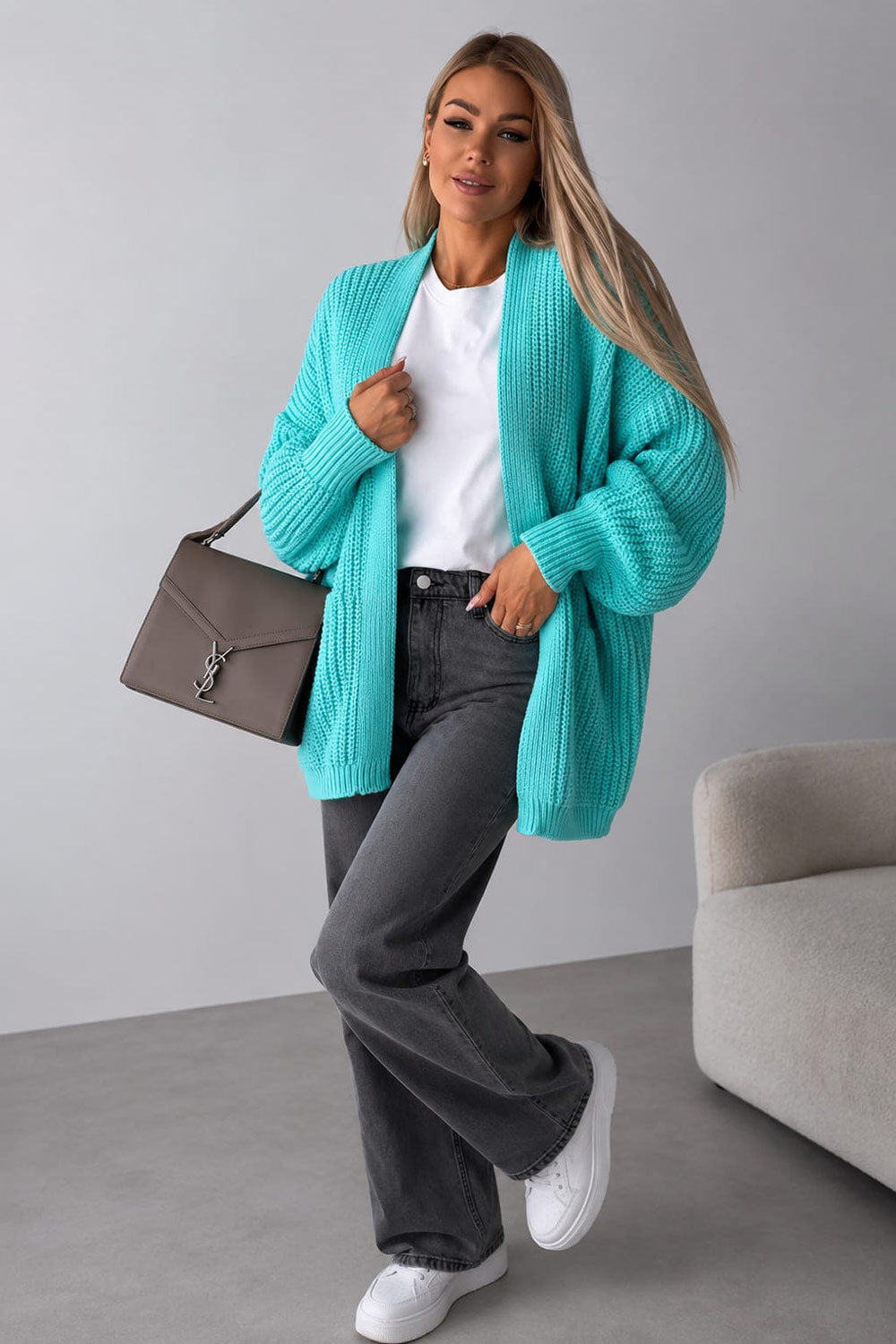 Crop Balloon Pocket Cardigan