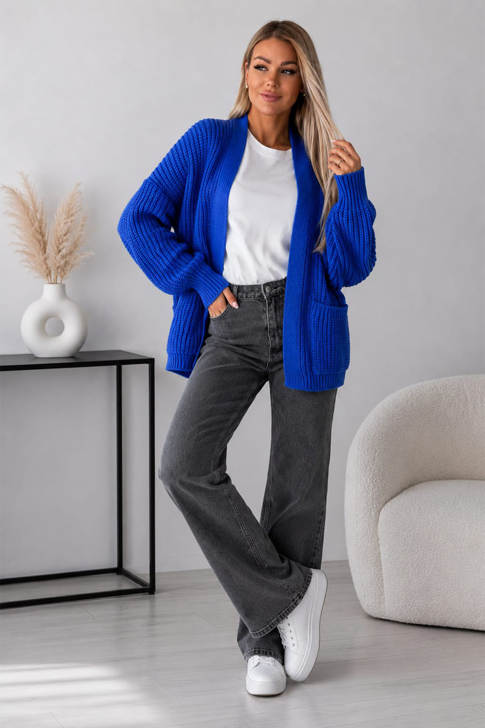 Crop Balloon Pocket Cardigan