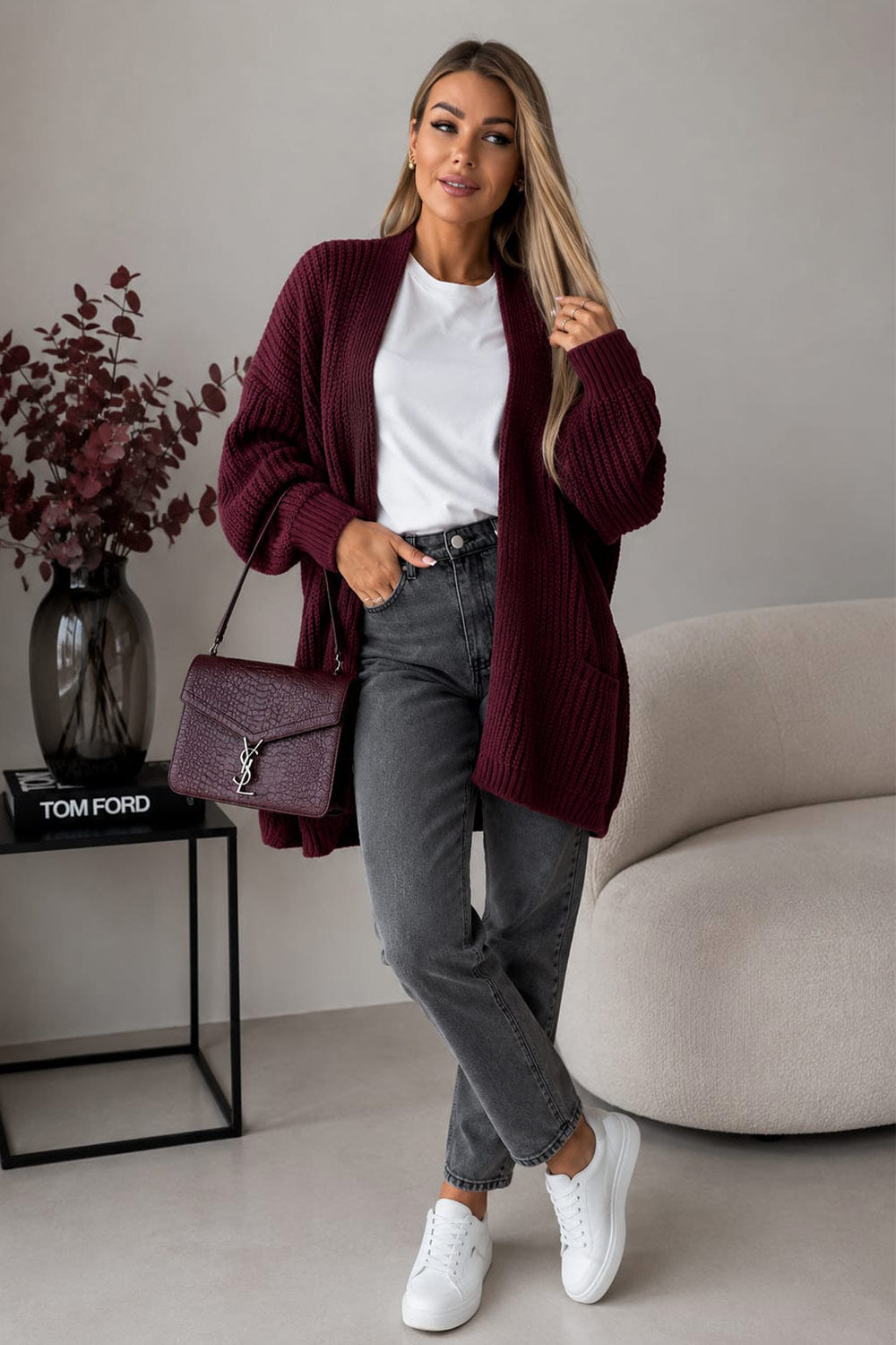Crop Balloon Pocket Cardigan