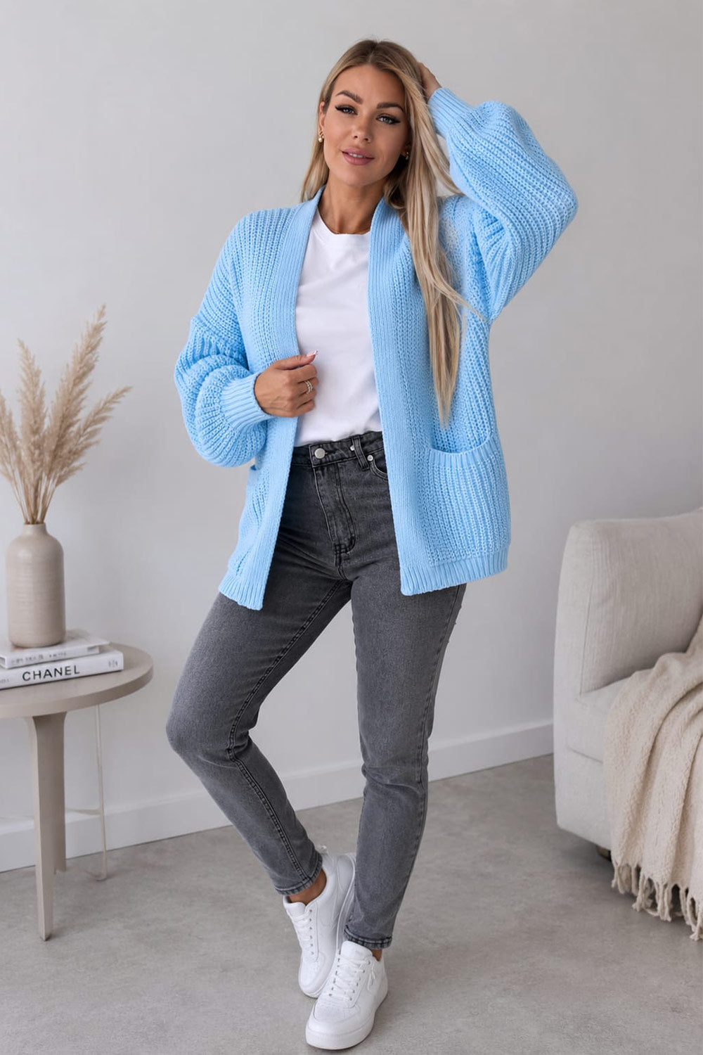 Crop Balloon Pocket Cardigan