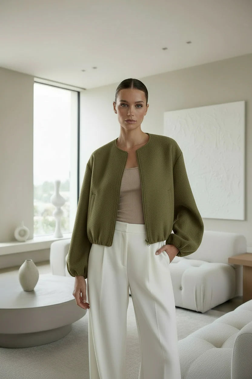 Stylish Zip Up Bomber Jacket