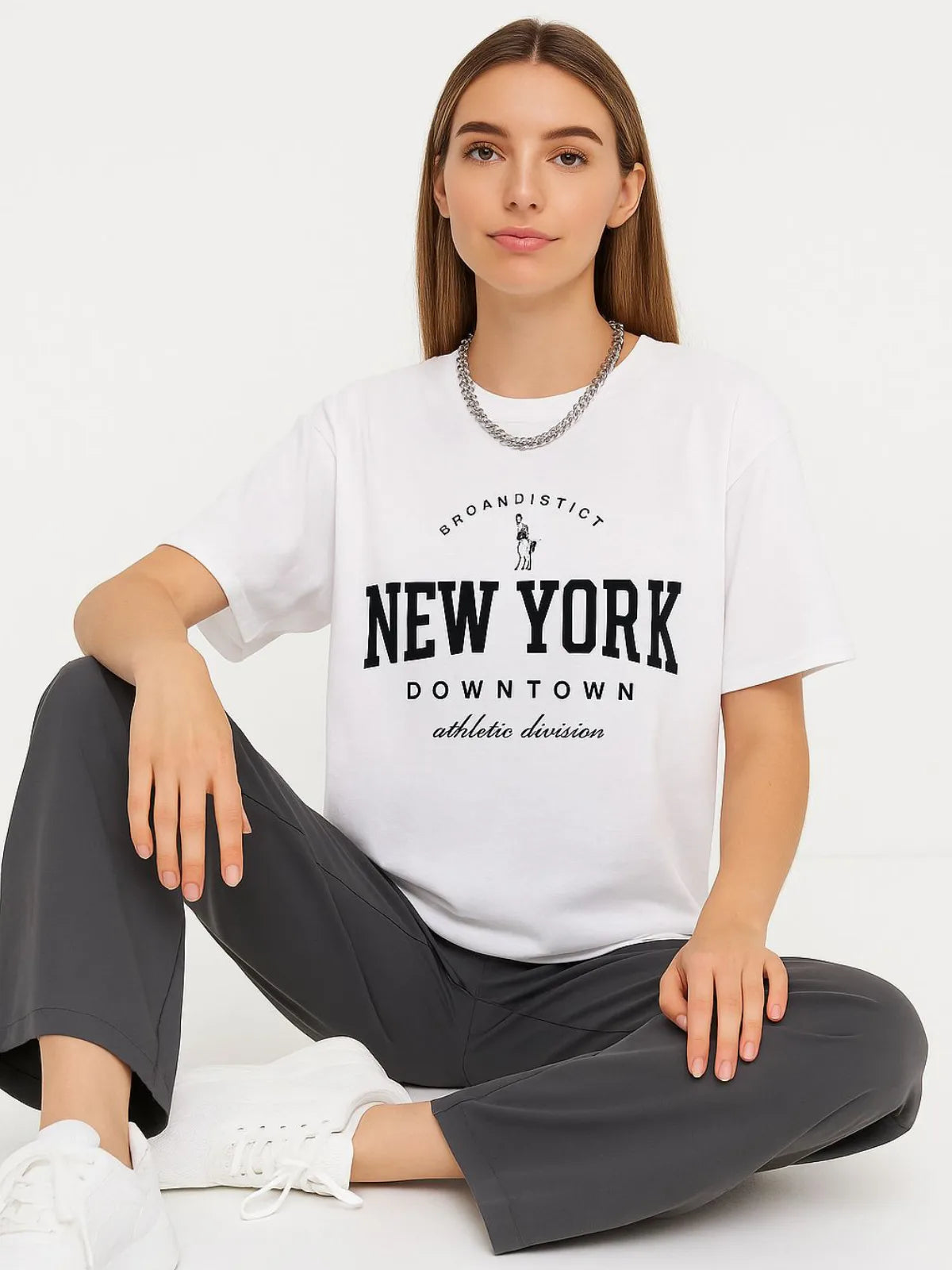 Ladies New York Down Town Oversized T Shirt