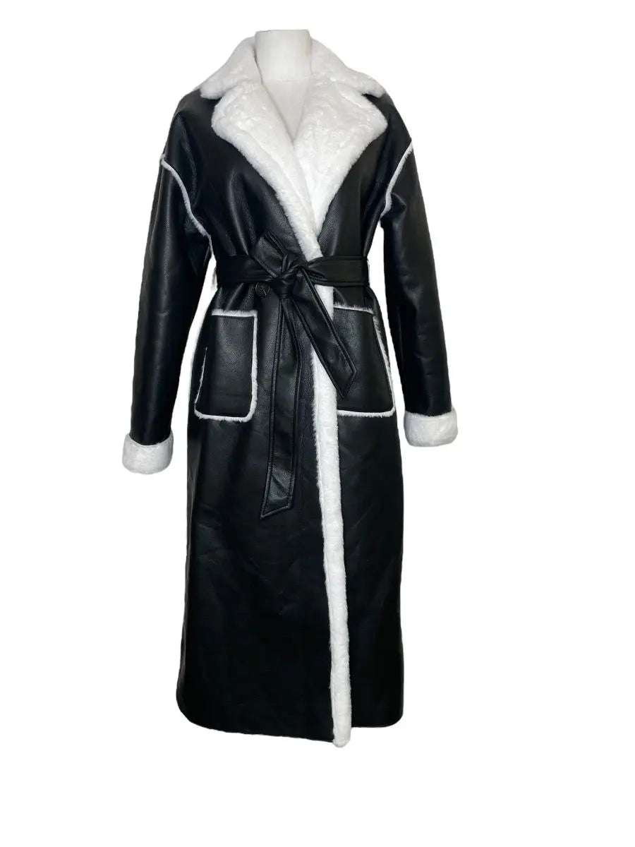 ARCTIC - Faux fur lined coat with adjustable belt