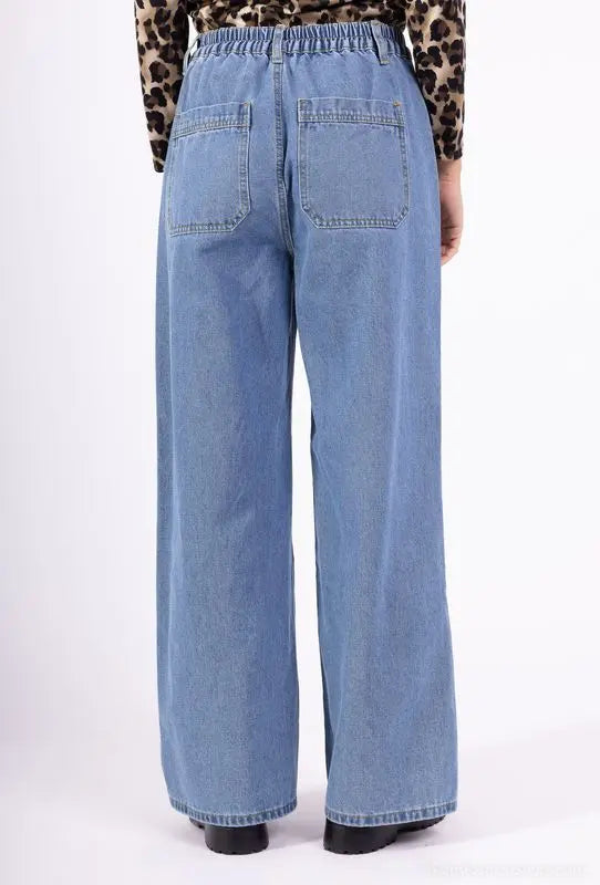 DENVER – Denim set with belted shirt and wide-leg pants