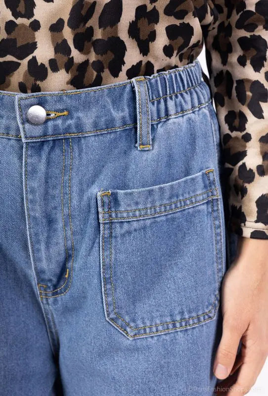 DENVER – Denim set with belted shirt and wide-leg pants