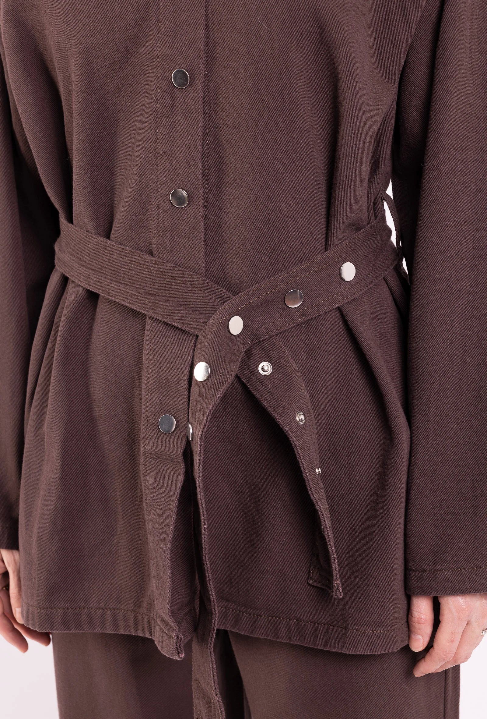 DENVER – Denim set with belted shirt and wide-leg pants