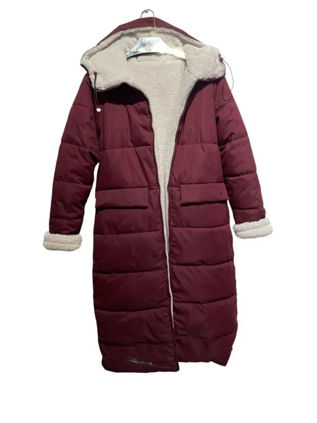 EVEREST - Long reversible coat in faux fur and quilted puffer with hood