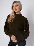 Plain Oversized Cropped Knitted Jumper