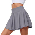 Flared skort with built-in shorts and pockets