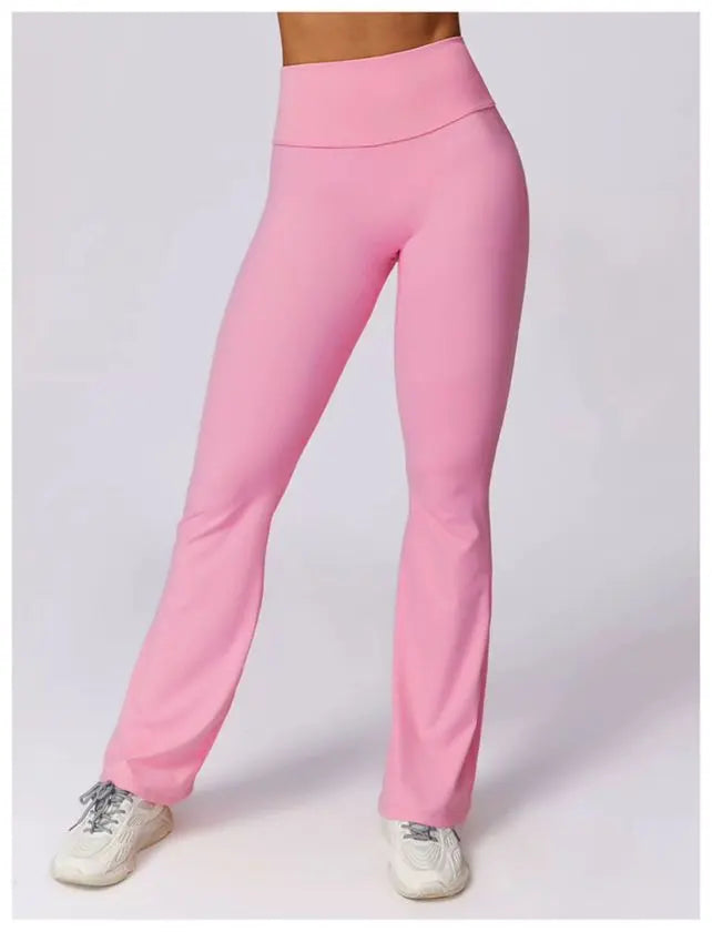 High-waisted flared leggings in sculpting technical fabric
