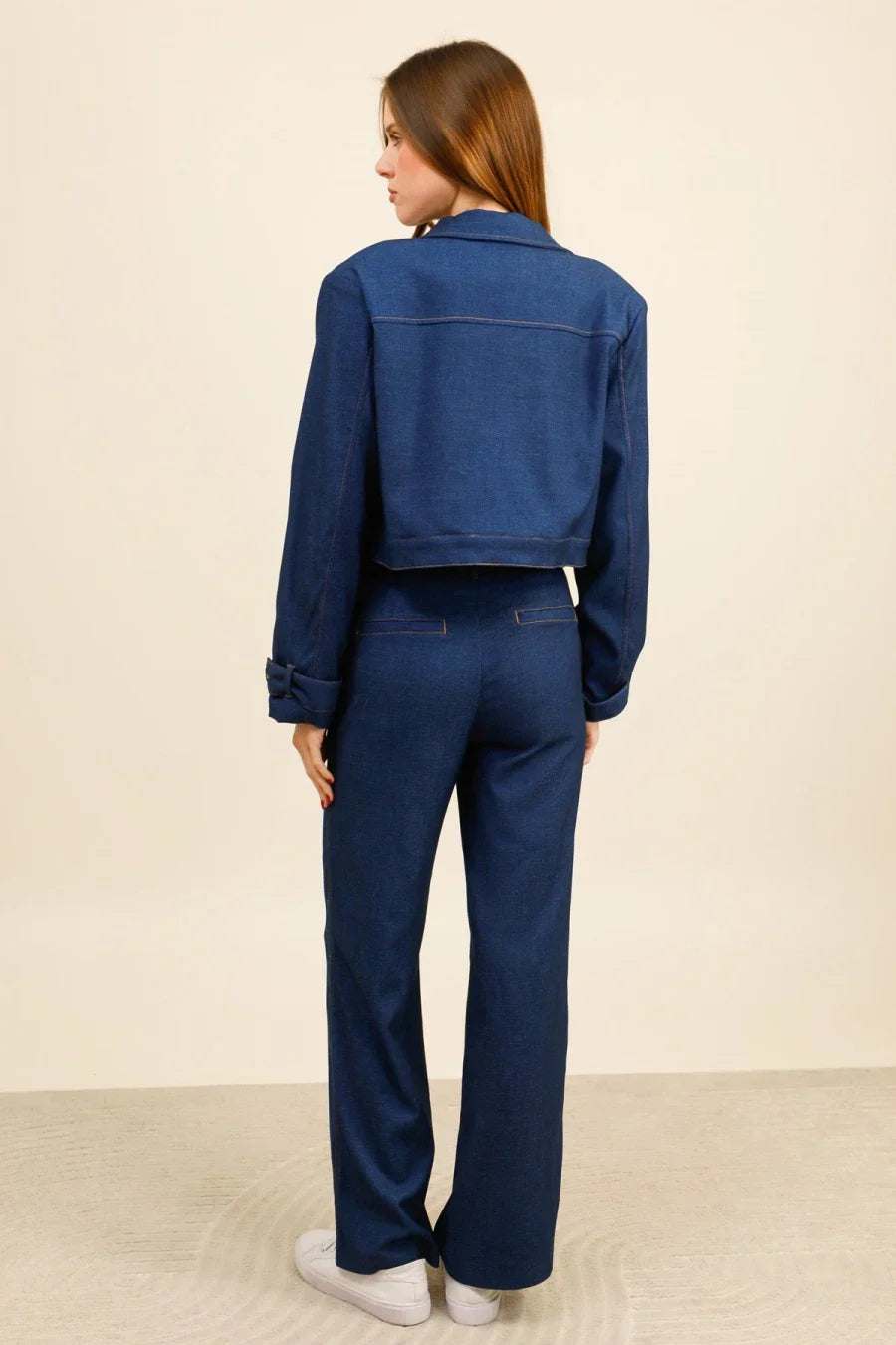 DENVER – Structured effect stretch denim set