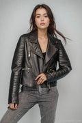 Fake leather biker jacket