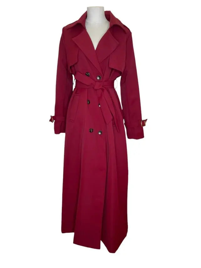 ALTHEA Trench Coat – Long Elegant Belted